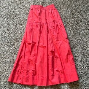 Never worn maxi skirt with pockets, elastic waist. A and F